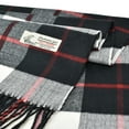 thumbnail image 3 of Unisex Winter Striped Checked Plaid Luxurious Scarf Soft Wool Feel Scarves Black Red White, 3 of 4