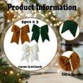 thumbnail image 2 of 15 Pcs Velvet Bows for Christmas Tree - 6 Inch Vintage Velvet Ribbon Christmas Bows for Gift Wrapping Xmas Tree Topper Bow Ornaments for Garland Wreath Bows Decor (Cream,Dark Green,Brown), 2 of 12