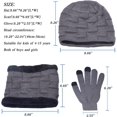 thumbnail image 5 of Sinhoon Kids Winter Beanie Hat Scarf Touchscreen Gloves Set for Boys GirlsWarm Skull Cap Fleece Lined Knitted Hat 4-15 Years, 5 of 6
