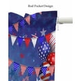 thumbnail image 5 of Independence Day Linen Curtain Valance for Bedroom/Bathroom/Kitchen/Office/Living/Dining Room Windows,4th of July Red Blue Stripes Stars Rod Pocket Topper Drapes Decorative Cafe Drapery Panel 54x18, 5 of 6