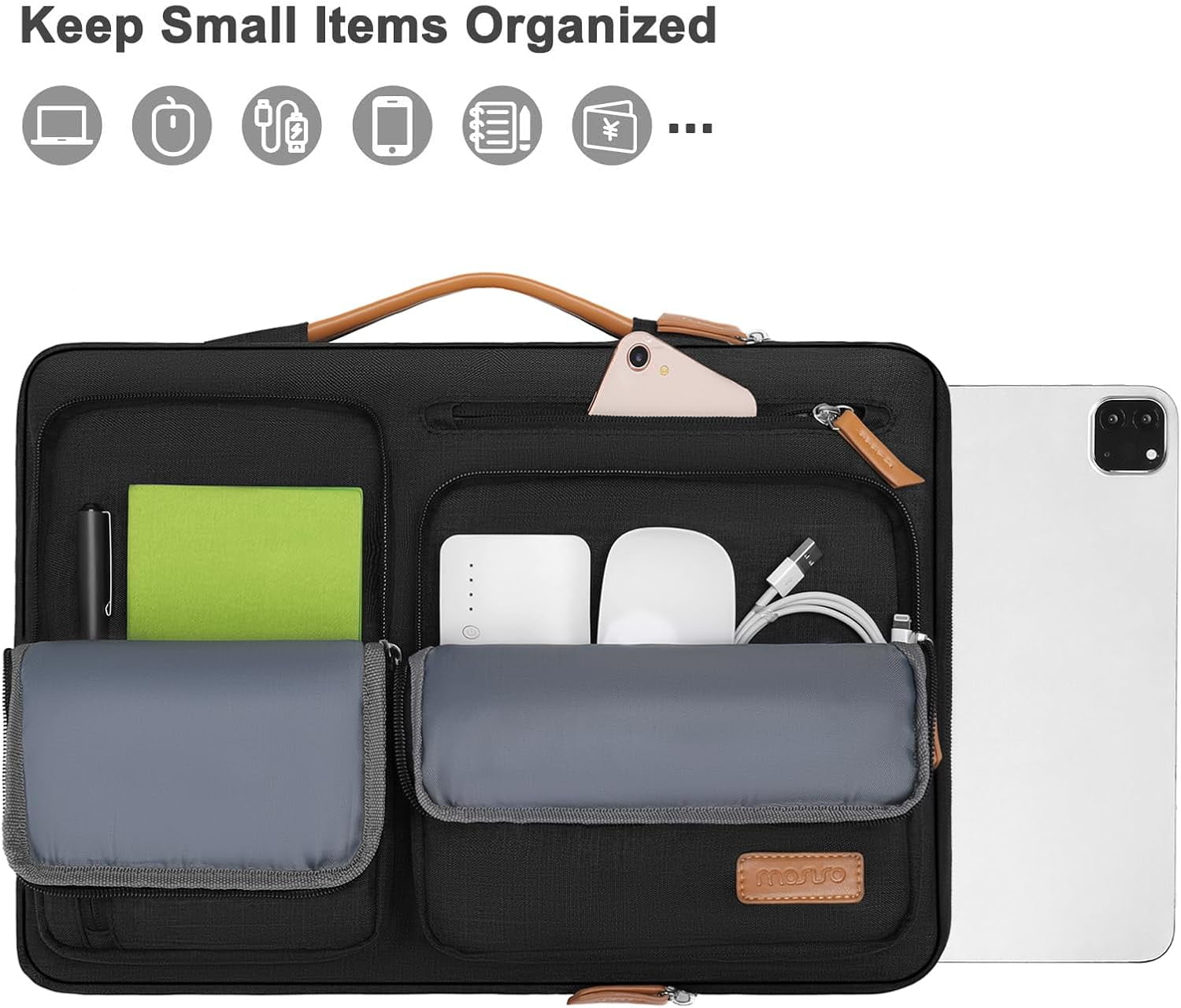 MOSISO 14"Laptop Case 360 Protective Soft Laptop Sleeve Computer Handbag