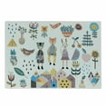 thumbnail image 1 of Cartoon Cutting Board, Hand Drawn Fox Bunny and Bear with Human Clothing Scandinavian Style Cartoon Motifs, Decorative Tempered Glass Cutting and Serving Board, Small Size, Multicolor, by Ambesonne, 1 of 1