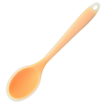 

JANGSLNG Rice Spoon High Temperature Resistance Solid Color Soft Silicone Non-stick Food Grade Eating Tool Stable Smooth Edge Soup Spoon Kitchen Tool