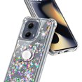 thumbnail image 3 of Nagebee For Motorola Moto Edge 2024 Phone Case with Ring Holder/Wrist Strap Lanyard, Glitter Liquid Floating Waterfall Cute Phone Cover (Gem), 3 of 6