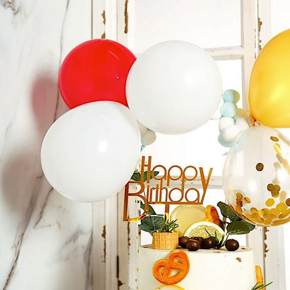 BalsaCircle Rose Gold White Clear Mini Balloons Garland Cake Topper Decorationset