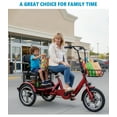 thumbnail image 5 of NOMIGO Electric Tricycle Two Seater 3 Wheel Electric Bicycle 48V 15Ah Lithium Battery Peak1200W Max 20MPH 16*2.125” Fat Tire Electric Tricycle for Unisex Adults Red UL2849, 5 of 10