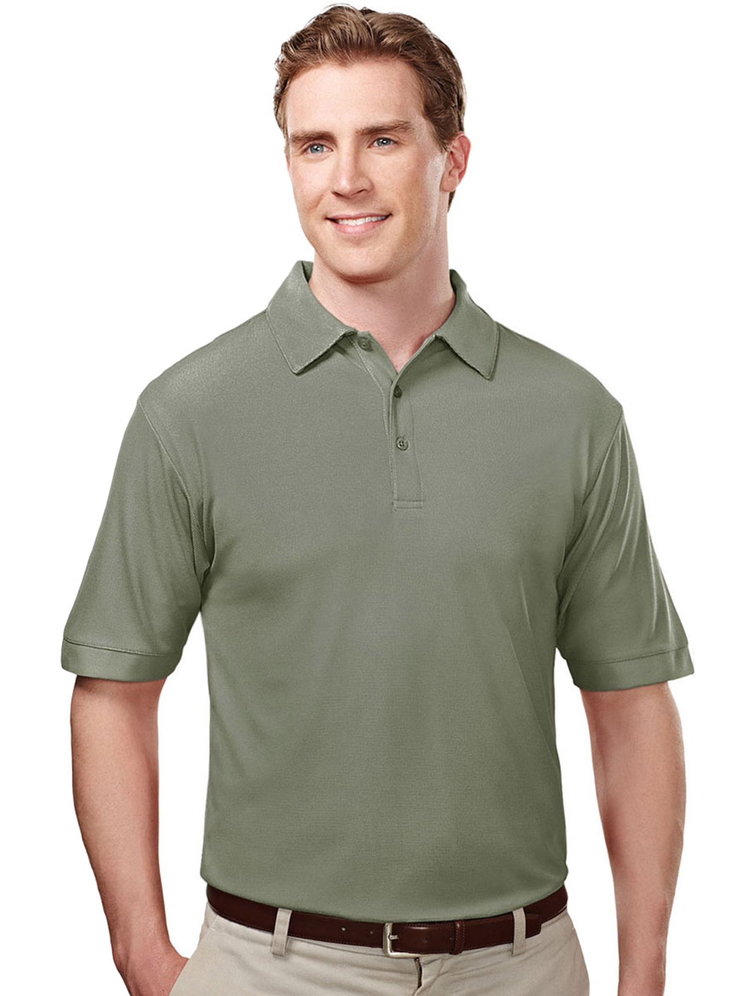 TriMountain TriMountain Men's Big And Tall Waffle Knit Golf Shirt