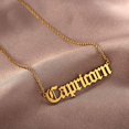 thumbnail image 3 of Stainless Steel Gold Plated 12 Zodiac, Horoscope, Old English, Nameplate Pendant Mens Womens Necklace, Giorgio Bergamo Stainless Steel Gold, Capricorn, 3 of 7