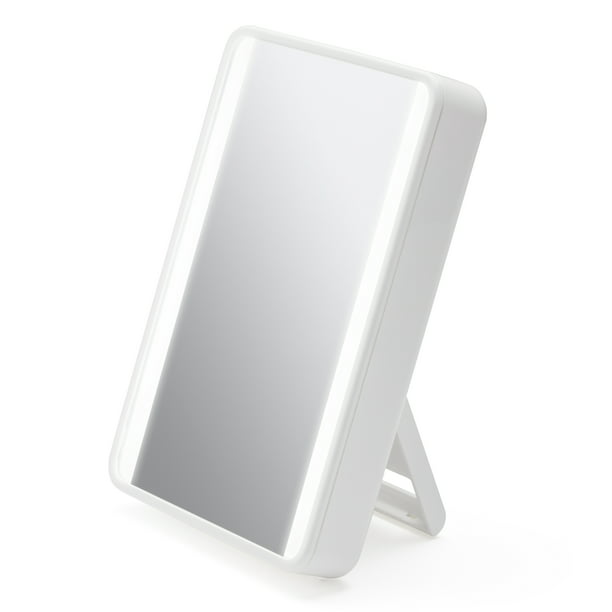 iHome Portable Vanity Mirror with Bluetooth Audio, LED Lighting, and  Includes a Micro Fiber Cleaning Cloth