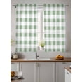 thumbnail image 2 of Sage Green Checkered Tier Curtains 45 Inch Length,Sheer Curtains for Bedroom Living Room Window Green White Buffalo Plaid Rod Pocket Drapes Kitchen Curtains Small Half Window 27.5"x45" 2 Panels, 2 of 7