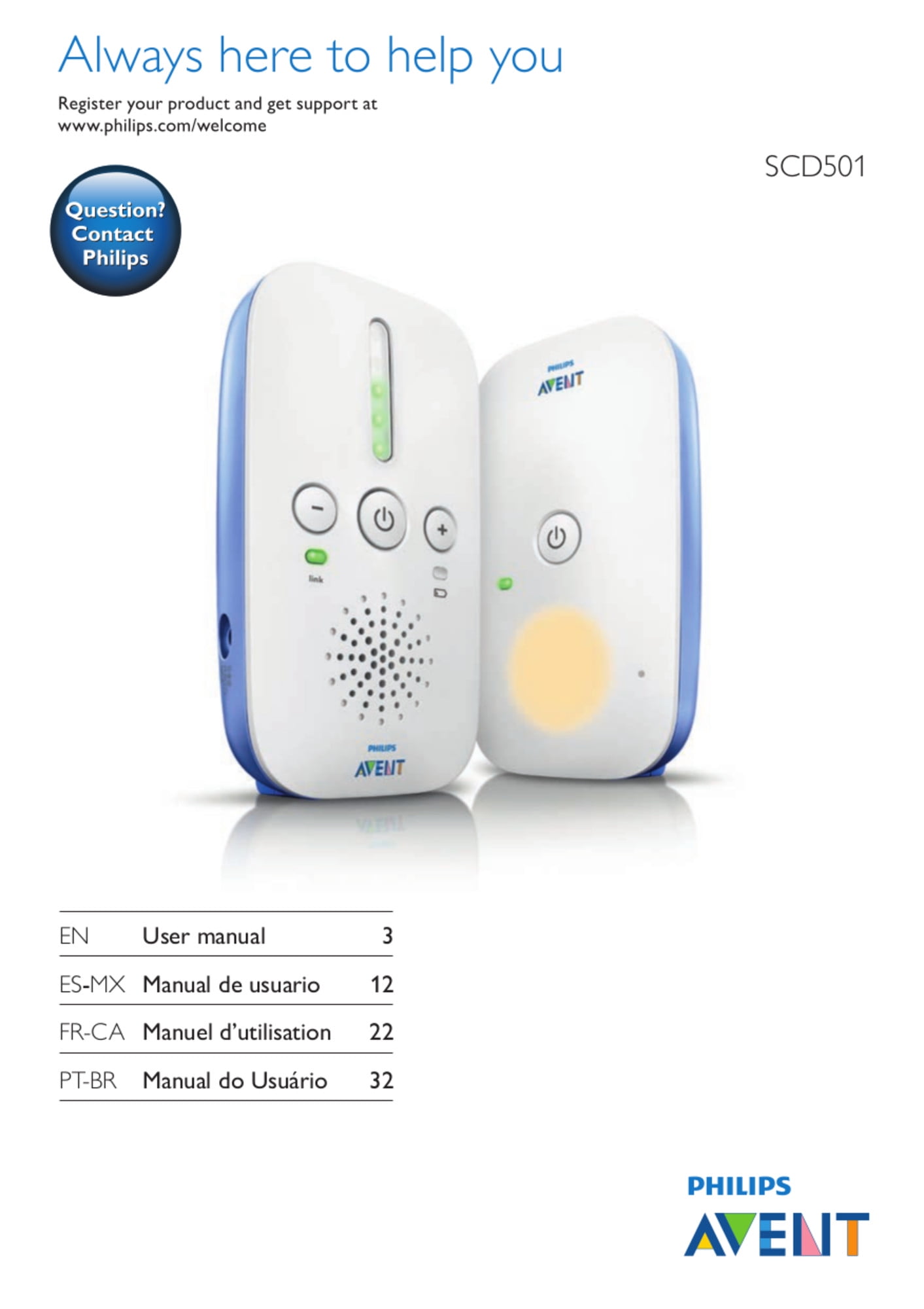 Philips AVENT SCD501/10 DECT Baby Monitor 