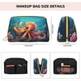 thumbnail image 5 of Xecao Underwater Plant Octopus Print Fashion Makeup PVC Bag Large Capacity Travel Cosmetic Bag for Women Organizer Toiletry Clutch, 5 of 8