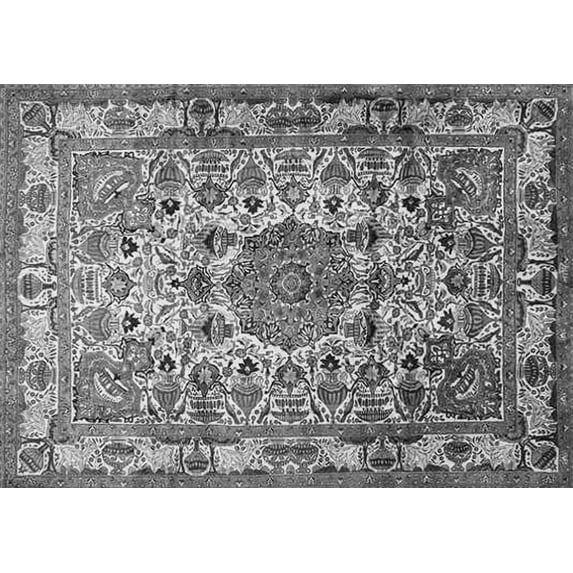 Ahgly Company Indoor Rectangle Medallion Gray Traditional Area Rugs, 2' x 5'