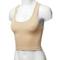 thumbnail image 5 of A2Y Women's Basic Cotton Casual Scoop Neck Cropped Racerback Tank Tops Sand L, 5 of 5