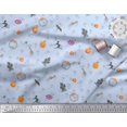 thumbnail image 3 of Soimoi Blue Cotton Voile Fabric Pumpkin & Haunted House Halloween Print Fabric by the Yard 42 Inch Wide, 3 of 3