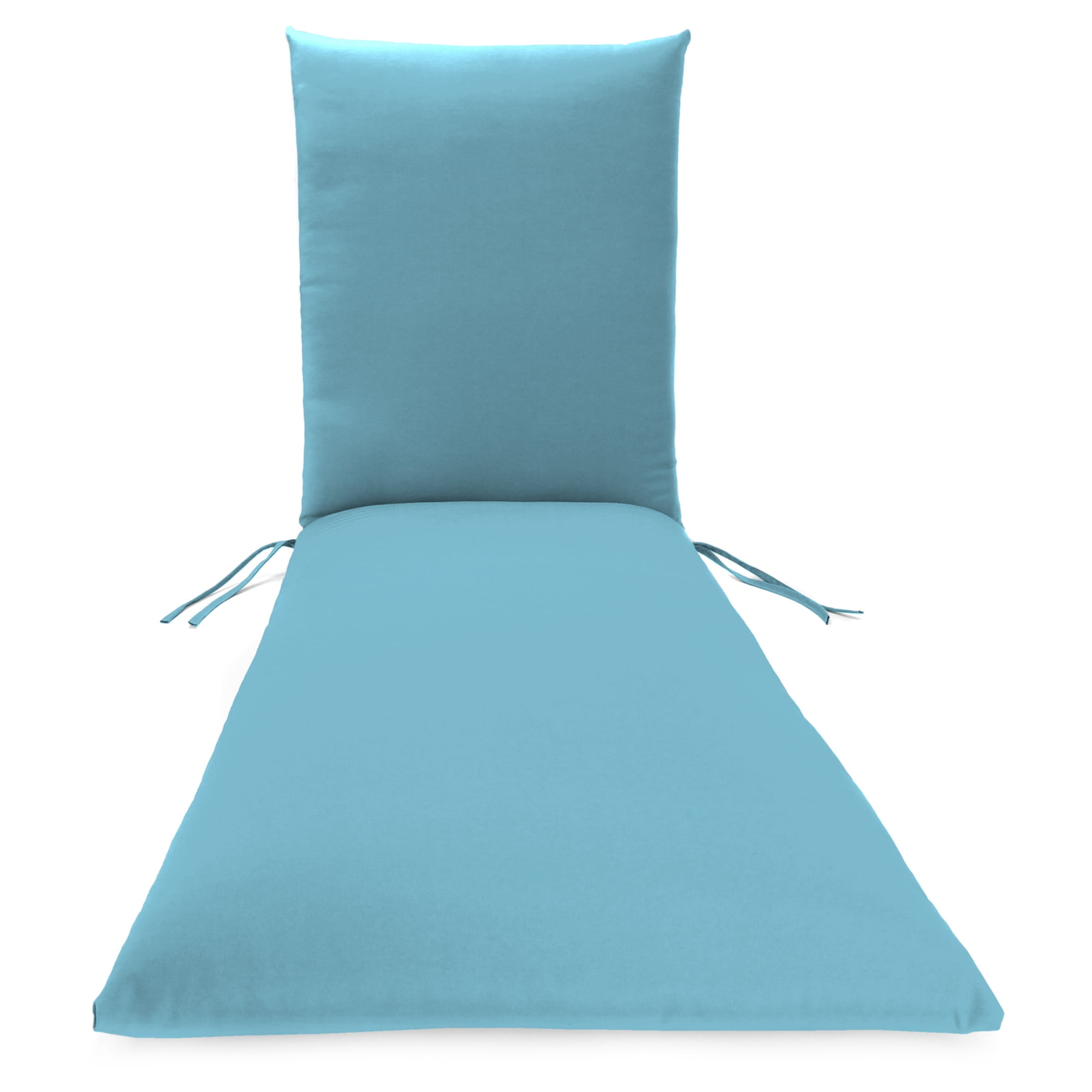 Jordan Manufacturing 74" x 22" Canvas Light Aqua Solid Rectangular Outdoor Chaise Lounge Cushion with Ties