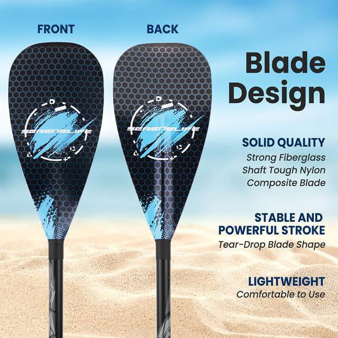 SereneLife Stand Up Paddle-Board Adjustable Paddle - Adjustable Water Paddle Oar for SLSUPB105 Free-Flow Inflatable SUP Stand Up Water Paddle-Board
