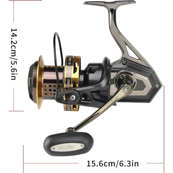 BG 12000 Big Game Surf Spinning Fishing Reel, 20KG Drag Power, Metal Reel Seat, Zinc Alloy Gear for Saltwater Inshore and Offshore Fishing