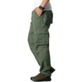 thumbnail image 4 of DPTALR Men's Solid Color Multiple Pockets Casual Loose Cargo Pants,Green,Big and Tall Men 29, 4 of 7