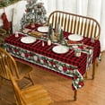 thumbnail image 2 of Christmas Tablecloth 60×84 Inch, Christmas Ball Ornaments Red Bufalo Plaid Washable Table Cover for Party Picnic Dinner Decor, 2 of 6