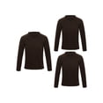 thumbnail image 2 of Moggemol Girls 3 Packs Long Sleeve T-Shirt Thermal Base Layer Tops Basic Stretch Tees Fleece Undershirt Coffee 140, 2 of 7