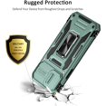 thumbnail image 5 of for iPhone 12/12 Pro Case with Slide Camera Cover Drop Tested Military Grade Heavy Duty Protective Durable Sturdy Rotate Ring Kickstand Phone Case for iPhone 12/12 Pro(Green), 5 of 14
