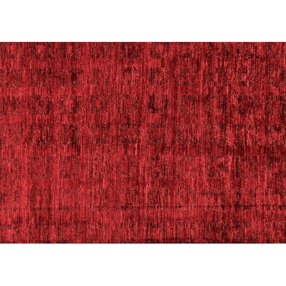 Ahgly Company Machine Washable Indoor Rectangle Abstract Red Modern Area Rugs, 4' x 6'