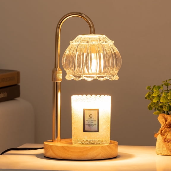 Candle Warmer Lamp with Timer，Dimmable Adjustable Height Timer Gifts Wax Melt Lights for New Home Decor(2*50W Bulbs)