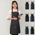 thumbnail image 5 of vnanda Washable Apron Apron Soft Durable Denim Cooking Apron with Large Pocket Kitchen Accessories for Chef Waiter Cafe Shop Barbecue Denim Apron, 5 of 8