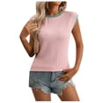 thumbnail image 2 of Ovbmpzd Women's Tank Tops Cap Cotton Pink Knit Shirts Summer Spring Crew Neck Sleeveless Camisole Women Tops S, 2 of 8