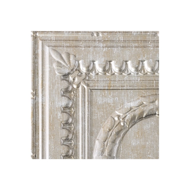 Fasade Easy Installation Rosette Vintage Metal Glue Up Ceiling Tile/ Ceiling Panel (12" X 12" Sample)
