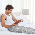 thumbnail image 5 of Logiee Silver Mosaic Print Pajama Pants for Men,Men’s Pajama Bottoms,Mens PJ Pants with Pockets & Button Fly-Small, 5 of 6