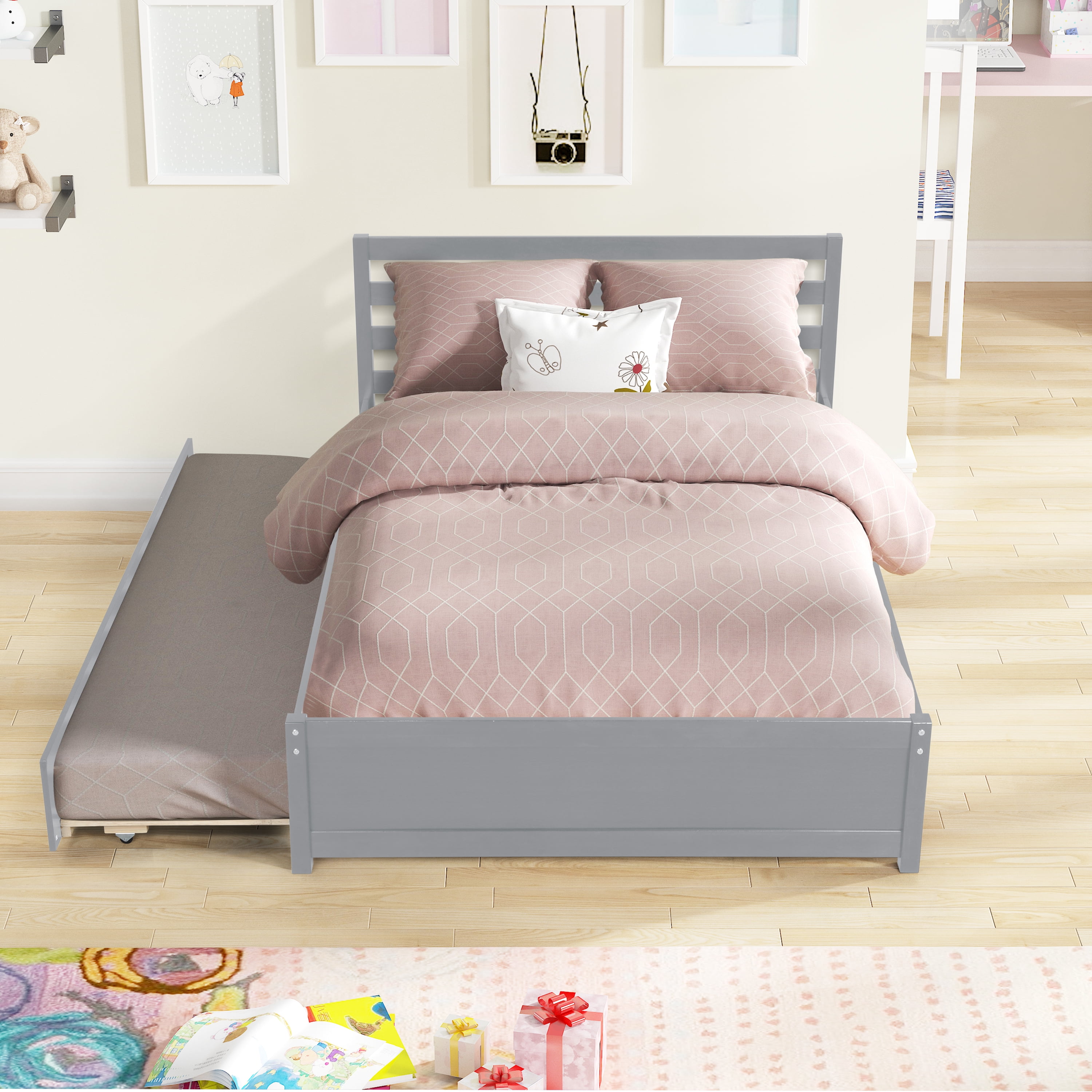 RealRooms DreamSaver Platform Bed Frame and Mattress Set, Twin