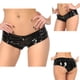 thumbnail image 5 of Pantalones cortos de látex brillante con botones delanteros para mujer, pantalones cortos elásticos para baile, festivales, ropa de club, pantalones cortos de tiro bajo para mujer, 5 of 5