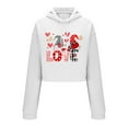 thumbnail image 3 of qucoqpe Valentine's Day Women's Sweatshirt Fashion Love Heart Printed Crewneck Shirt Tops Casual Long Sleeve Adjustable Drawstring Hoodies, 3 of 5