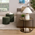 thumbnail image 5 of Round Ottoman with Storage Set of 2 with Coffee Table, 3 in 1 Combination Nesting Furniture Set, Boucle Upholstered Storage Ottoman, Vanity Stool, End Side Table Combo, Dark Green, 5 of 7