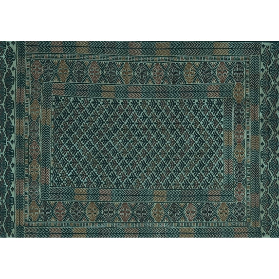 Ahgly Company Indoor Rectangle Persian Light Blue Traditional Area Rugs, 2' x 4'