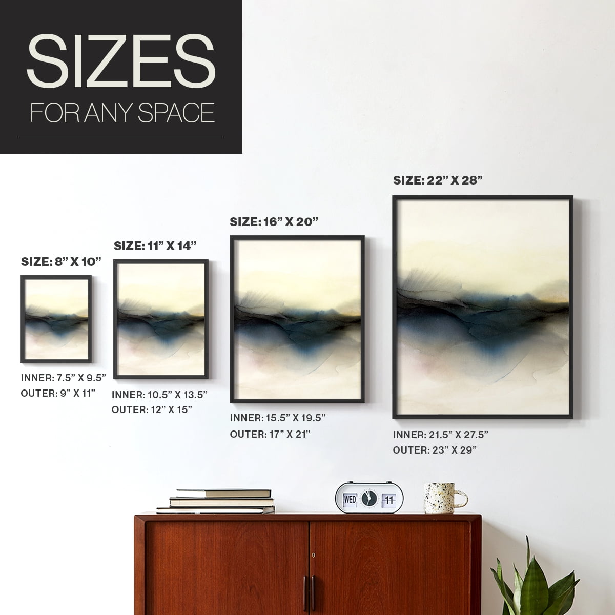 Continuum I Framed Print in Black Solid Wood Framed Print No Nail Hanging
