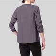 thumbnail image 5 of YigeTops Women's Pleated Cotton Linen Loose Shirt Casual Lightweight Summer Everyday Layering Tunic Grey XL, 5 of 6