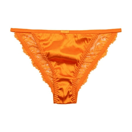 Fulorrnie Underwear for Women Comfort Cheeky High Waisted Breathable Panties Cute Elastic Waist Ventilated Stretchable Panty  Orange  S
