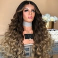thumbnail image 1 of Perruque Bouclée Dégradée Mode Fille Marron Synthétique Naturelle Longue Perruque Cheveux Perruque de Fête Complète, Perruque pour Femmes, 1 of 5