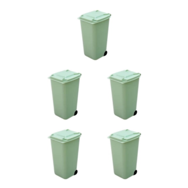 Guardoinrt Plastic Waste Bins With Lid - Environmentally Friendly And Sturdy Healthy And Safe Desktop Trash Can green 5Set