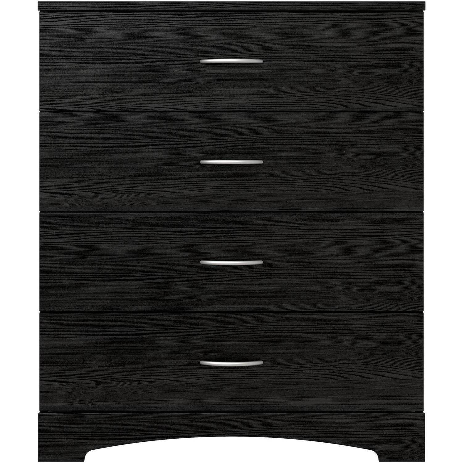 Ameriwood Home Crescent Point 4 Drawer Dresser, Multiple Colors - Black