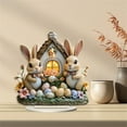thumbnail image 1 of Decoraciones de Pascua, adornos de Pascua, regalos de Pascua. Dos lindos conejos de Pascua, decoración de escritorio para fiesta. Adorno impermeable y duradero de Alecs. Conejo para festival., 1 of 6