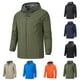 thumbnail image 2 of EQWLJWE Men's Thin Windbreaker Slim Zipper Pocket Sunscreen Outdoor Stormsuit Long Sleeve Hooded Waterproof Outdoor Jacket Winter Jackets for Men Clearance, 2 of 2