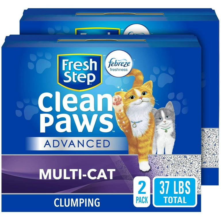 Fresh Step Clean Paws Multi-Cat Low Tracking Clumping Cat Litter, 22.5 lb