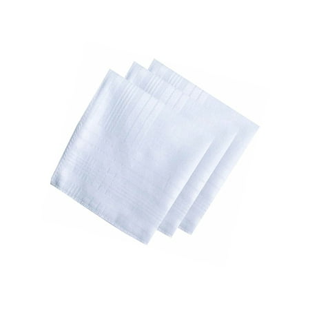 Men's White 100% Cotton Soft Finish Handkerchiefs (Best Quality Men's Handkerchiefs)