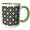 Green/White, variant on 3drose, Aztec Block Pattern in Black and Cream Color., 11oz Two-tone Green Mug