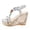 A-Silver10, variant on Womens Wedge Sandals Bohemian Glam Elegant Open Toe Elastic Slingback Soft Padded Footbed Wedge Sandals Summer Vacation Sandals