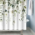 thumbnail image 2 of Mizhona Sage Green Floral Leaves Shower Curtain Waterproof Polyester Bathroom Bathtubs Decor With Hooks 72"x78", 2 of 4